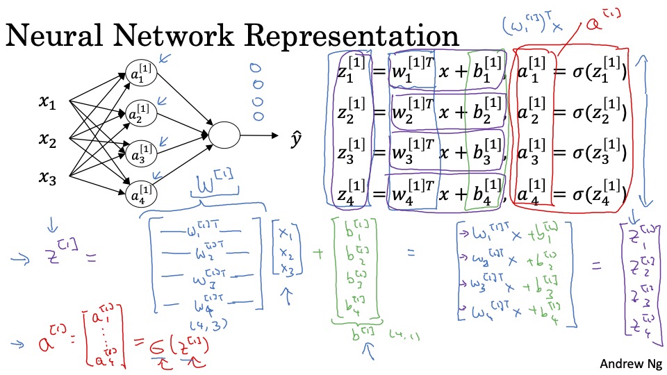 Neural Network representation by Andrew NG Neural Network representation by Andrew NG